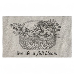 Stupell Industries Life In Full Bloom Floral Basket Printed Outdoor Imitation Sisal Door Mat, design by Lettered and Lined - 1 of 4
