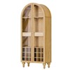 INFURNIC Decorative Storage Cabinets Freestanding Organizer Storage Cabinet Clear Display Case For Living Room, Bedroom, Brown, 15"*30.7"*70.9" - 2 of 4
