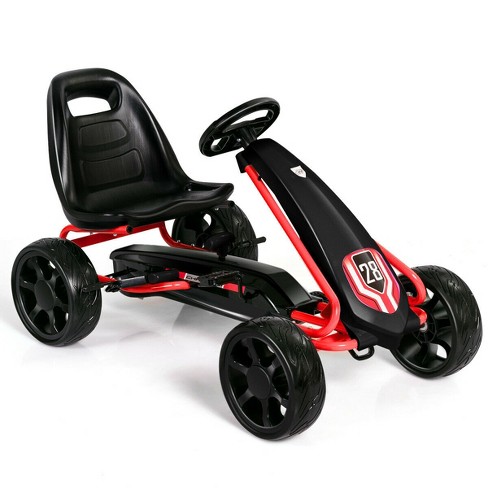 Vooruitzien wond Refrein Go Kart Pedal Car Kids Ride On Toys Pedal Powered 4 Wheel Adjustable Seat  Black : Target