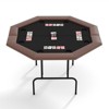 Padded Rails and Cup Holders – Ideal，Foldable Octagon Poker Table for 8 Players, Portable Casino Game Table with Sturdy Metal Legs, Padded Rails - 2 of 4