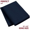Mellanni 1800 Pillowcase Set 2 pc Set of 2 King Size Navy Blue - 2 of 4