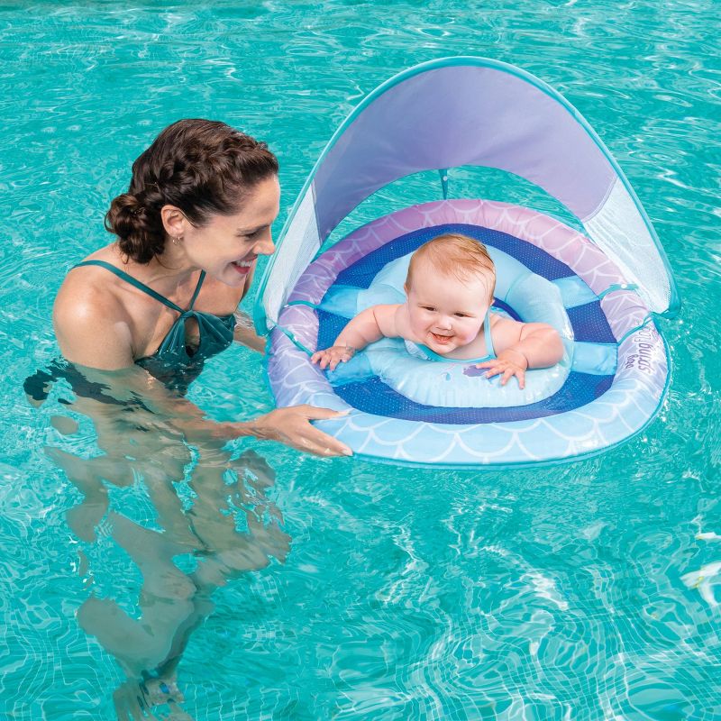 Swimways Sun Canopy Spring Float with Hyper-Flate Valve -  Mermaid, 3 of 12