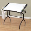 studio designs Craft Desk Black: Powder-Coated Finish, Wood Composite, Metal Frame, 35° Tilt Drafting Table - 4 of 4