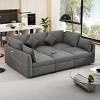85.4" Modular Sectional Sofa Bed with Ottoman, USB Ports – Convertible L/U-Shaped Chenille Sofa for Living Room - 2 of 4