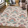 Vintage Floral Washable Rug – Distressed, Low Pile, Non-Slip, Foldable Carpet for Bedroom or Living Room - 2 of 4