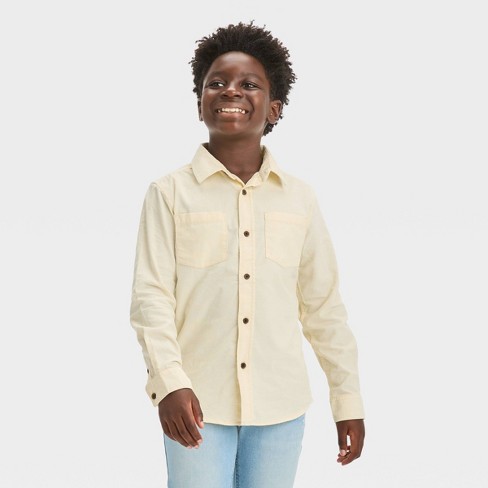 Boys' Long Sleeve Button-down Shirt - Cat & Jack™ White S : Target