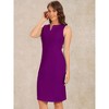 INSPIRE CHIC Women's V Neck Office Sleeveless Bodycon Midi Pencil Dress 2 Packs - 2 of 4
