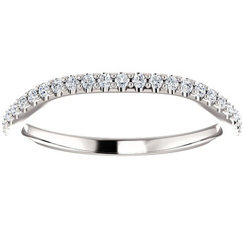 Curved White Gold Diamond Ring Guard Enhancer