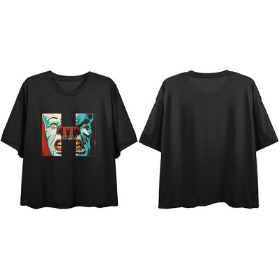 It (1990) Every Nightmare Women's Black Graphic Crop Tee : Target