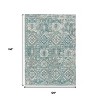 Pale Aqua And Copper Floral Medallion Washable Indoor Outdoor Area Rug - 3 of 4