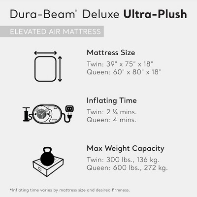 Twin Off-White Raised Air Mattress with Built-In Pump