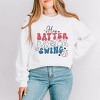 Simply Sage Market Women's Graphic Sweatshirt Batter Batter Red White Blue - 2 of 4