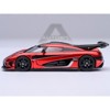 Koenigsegg One:1 Apple Red Metallic with Carbon and Silver Stripes 1/64 Diecast Model Car by Autoart - 2 of 4
