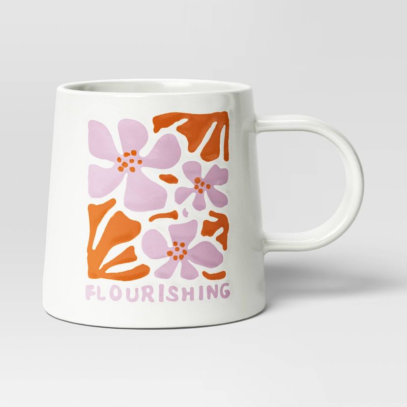 16oz Stoneware Flourishing Mug - Room Essentials&#8482;, 1 of 5