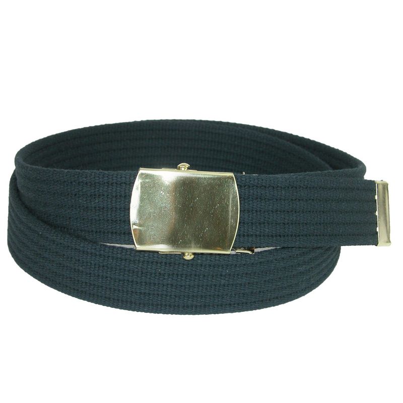 CTM Big & Tall Ribbed Fabric Belt with Brass Tone Buckle, 1 of 3