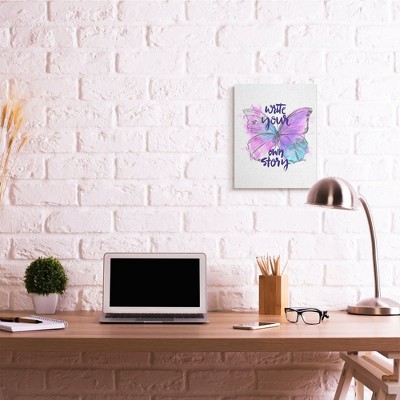 Write Your Own Story Purple Butterfly Canvas Wall Art, 16 x 20