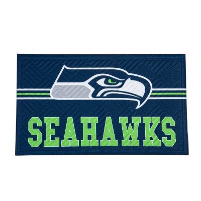 Evergreen NFL Seattle Seahawks Embossed Mat Cross Hatch Indoor and Outdoor Doormat