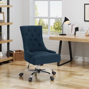 Tufted Office Chair with Adjustable Height & Swivel Base, Armless Fabric Desk Chair with Plush Seat Cushion-Cuddlewood - 1 of 4
