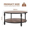 Round Coffee Table for Living Room, Rustic Center Table with Storage Shelf, 2-Tier Wood Circle Coffee Table - 2 of 4