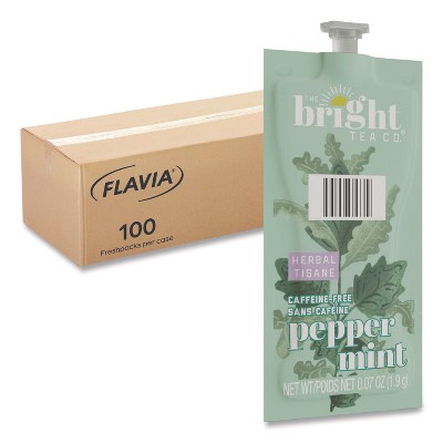Flavia the Bright Tea Co. Peppermint Herbal Tea Freshpack - Case of 100 - 0.07 Oz