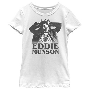 Girl's Stranger Things Crazy Eddie T-Shirt - 1 of 4