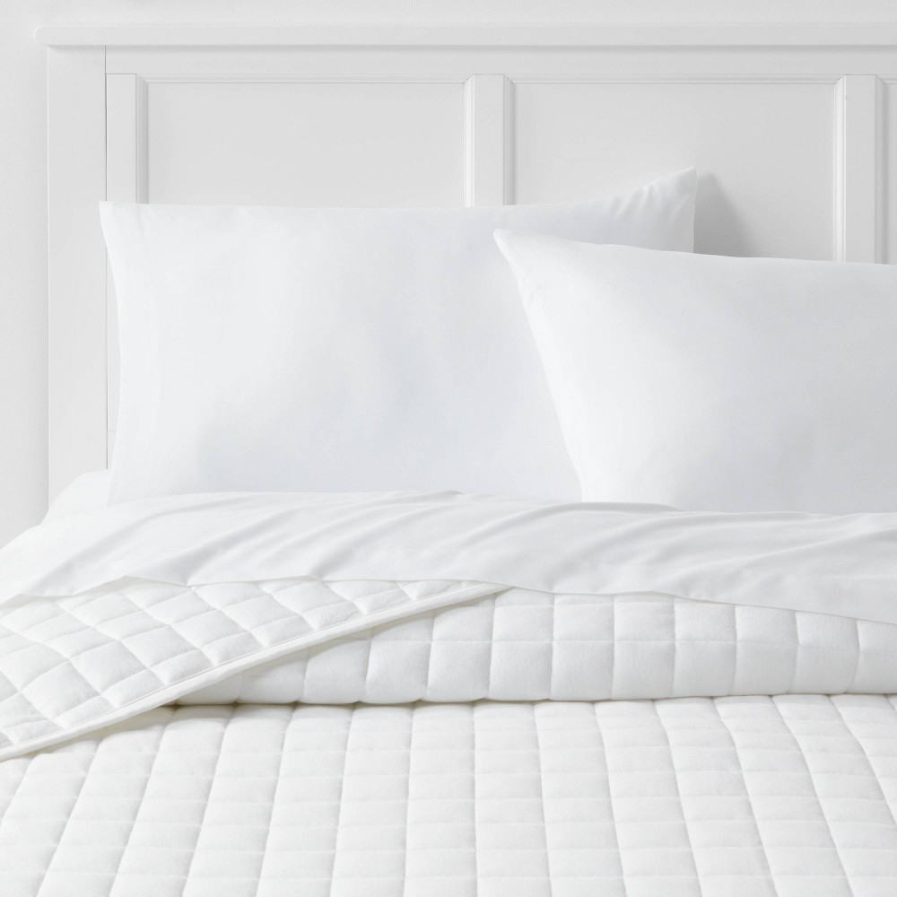 Photos - Duvet Full/Queen Jersey Quilt White - Room Essentials™