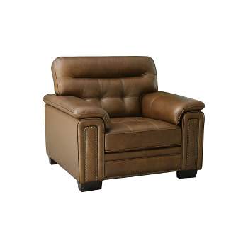 Harry Leather Chair Brown - Abbyson Living