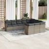 vidaXL 11 Piece Patio Sofa Set with Cushions Poly Rattan - Gray Without Table - 2 of 4