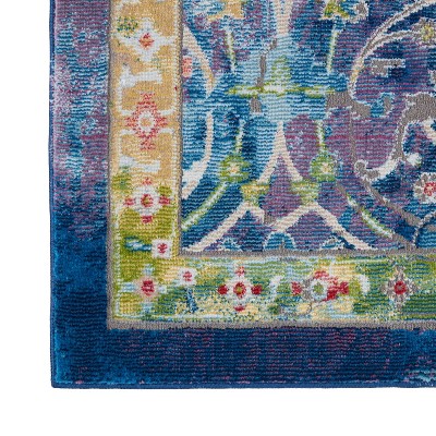 Handmade Blue Medallion Synthetic 8' x 10' Area Rug