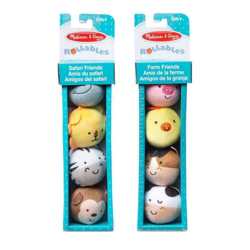 Melissa &#38; Doug Rollables Safari and Farm Friends Infant and Toddler Toy 2pk, 4 of 11