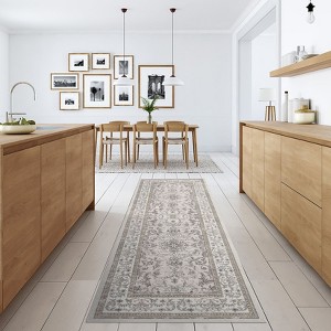 Washable Botanical Area Rug Soft Boho Farmhouse Floor Carpet Non Slip Floral Print Indoor Kitchen Rugs for Living Room - 1 of 4