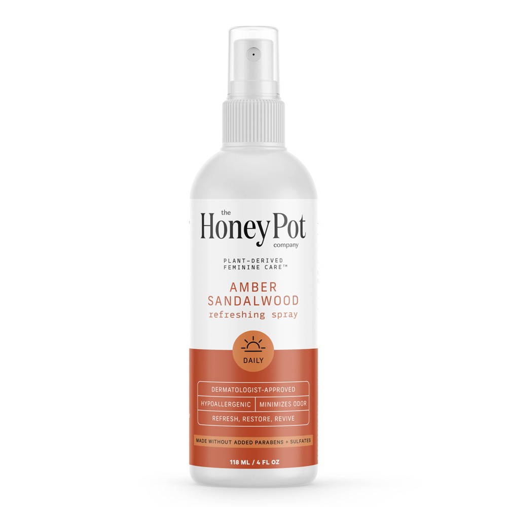 The Honey Pot Company, Refreshing Amber Sandalwood Panty and Body Plant-Derived Deodorant Spray - 4 fl oz