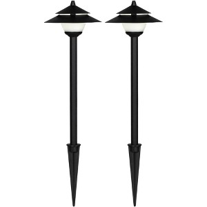 John Timberland Pollack 15" High Black LED Landscape Lights Set of 2 - 1 of 4