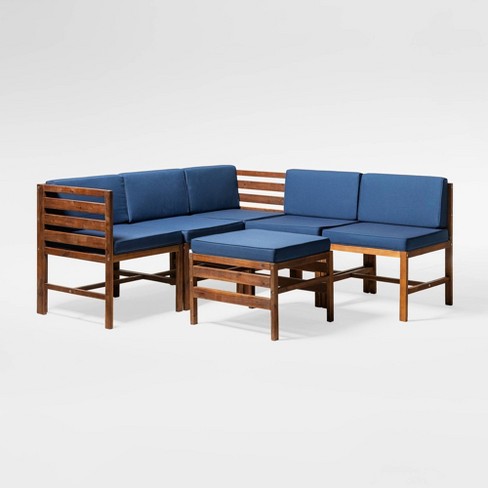 Patio sectional with online ottoman