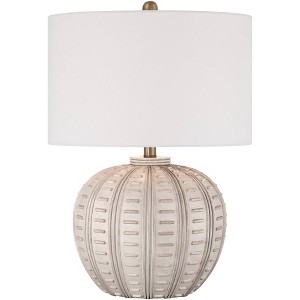 360 Lighting Keira 24" High Gourd Small Modern Coastal Table Lamp Beige Single White Shade Living Room Bedroom Bedside Nightstand House Office - 1 of 4