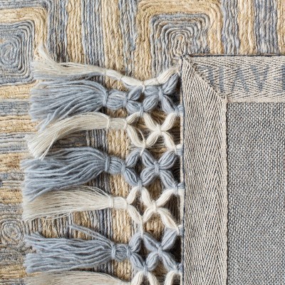 Gray Handmade Cotton and Synthetic Tufted Runner Rug