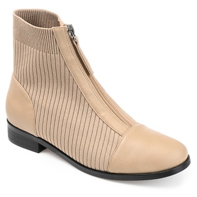 Journee Collection Womens Bexlie Front Zip Stacked Heel Booties