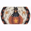 Earth Rugs Farmhouse Autumn Coaster 5"x5" Rustic Black Cat & Pumpkin Jute Mat - 2 of 3