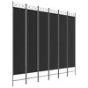 vidaXL 6-Panel Room Divider Black 94.5"x86.6" Fabric - 2 of 4
