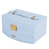 iMountek "2-Layer Lockable Jewelry Box for Women & Girls, Leather Organizer for Rings, Earrings, Necklaces" Purple - 4 of 4