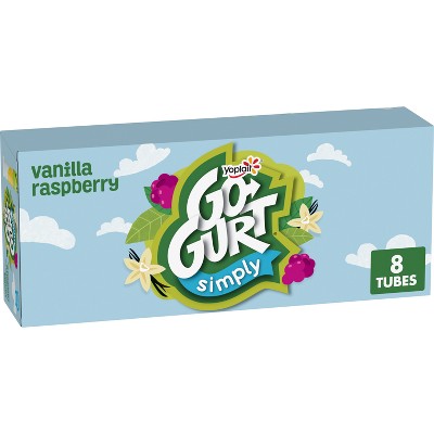 Yoplait Simply Go-Gurt Low Fat Vanilla/Raspberry - 16oz/8ct