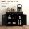 NicBex 3-Door Sideboard Cabinet Modern Farmhouse Buffet Cabinet with 3 Drawers Coffee Bar Cabinet with Adjustable Shelves for Living Room - 4 of 4