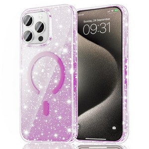 Entronix [Magnetic] Case Compatible with iPhone 15 Pro Max - [Hard Back] Glitter Color - 1 of 4