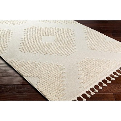 Trikomo Cream Synthetic Fur Square Area Rug 6'7" x 9'