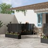 SpassWay Black Metal Planter Box with Trellis Raised Garden Bed with Arbor Privacy Screen with Wheels - 3 of 4