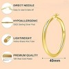 4mm Thick Gold/Silver Hoop Earrings - Hollow Tube Design, Hypoallergenic & Lightweight (20-60mm Sizes) - 2 of 4