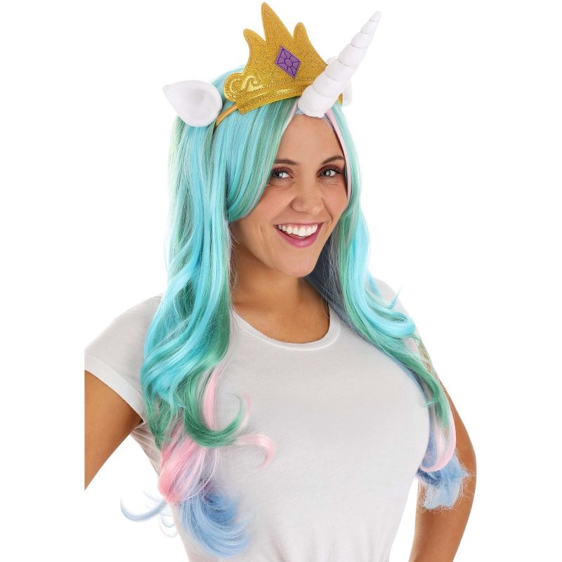 HalloweenCostumes.com One Size Fits Most Women My Little Pony Princess Celestia Women's Wig, Pink/Blue/Blue, 1 of 4