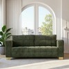 3-Seater Chenille Sofa with Tufted Seat & Custom Stainless-Steel Legs - 4 of 4