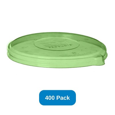 Eco-Products Lid for 16-46 oz Eco-Products Bowls Green PLA Flat Lid - Case of 400