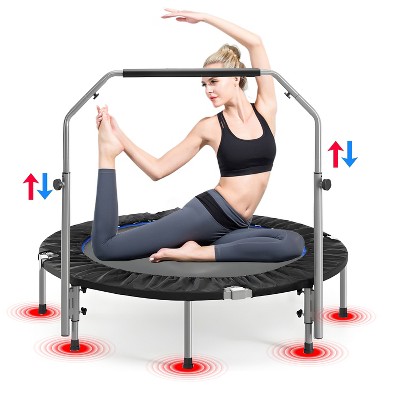 Musment 40"/48" Foldable Mini Trampoline for Adults,Trampoline for Adults with Adjustable Bar